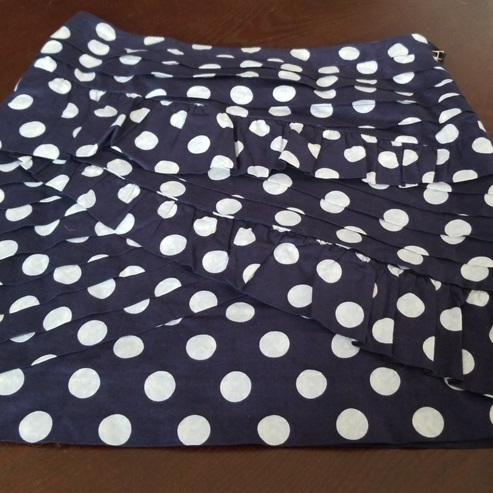 Anthropologie Leifdottir Navy Ruffled Mini Skirt 6